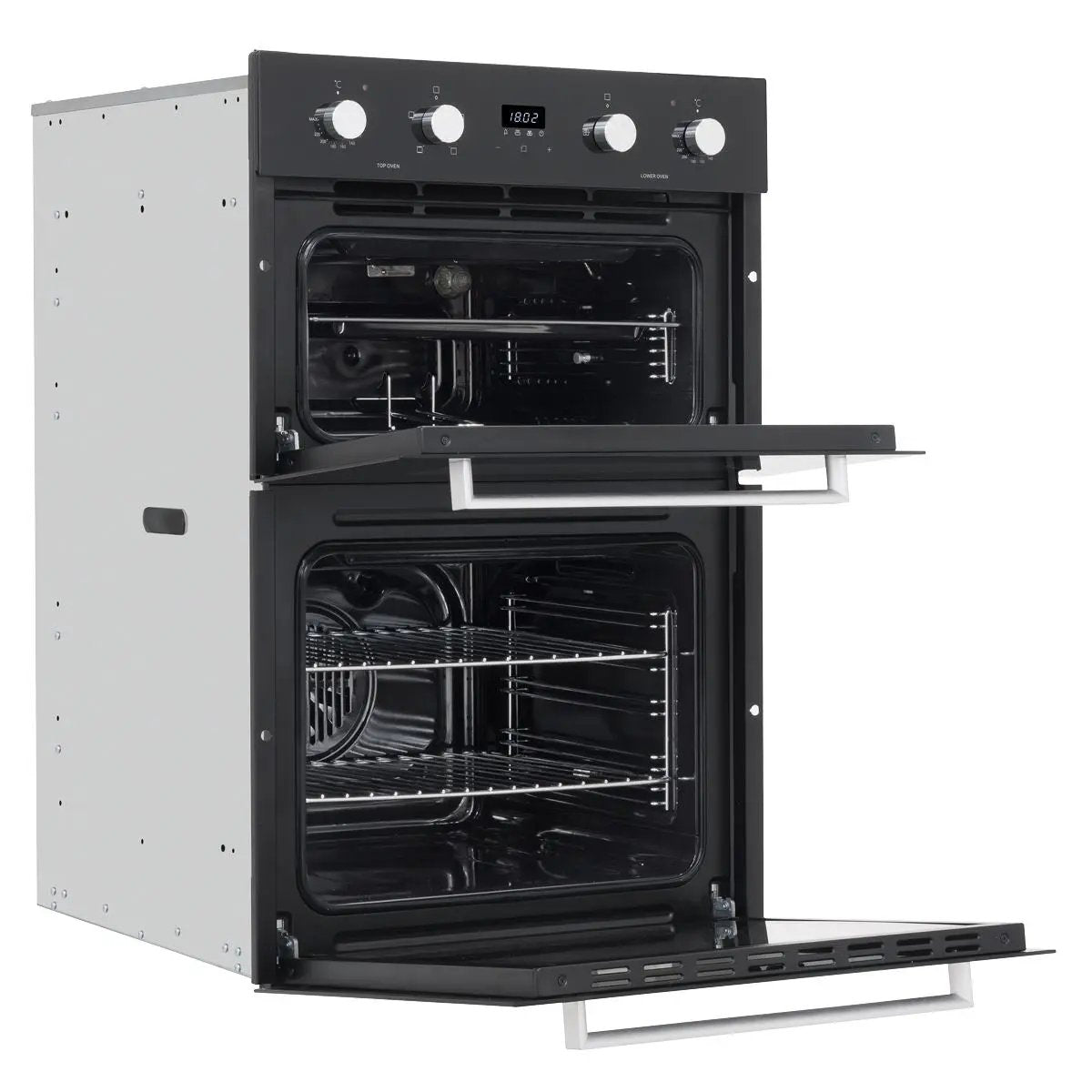 Baridi 90cm Built-In Double Oven, 88L Capacity, Energy Rating A - Black  White Rose Tools