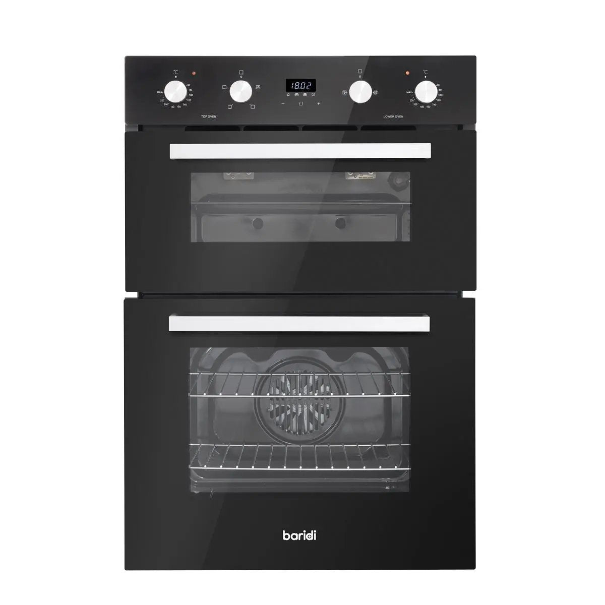 Baridi 90cm Built-In Double Oven, 88L Capacity, Energy Rating A - Black  White Rose Tools