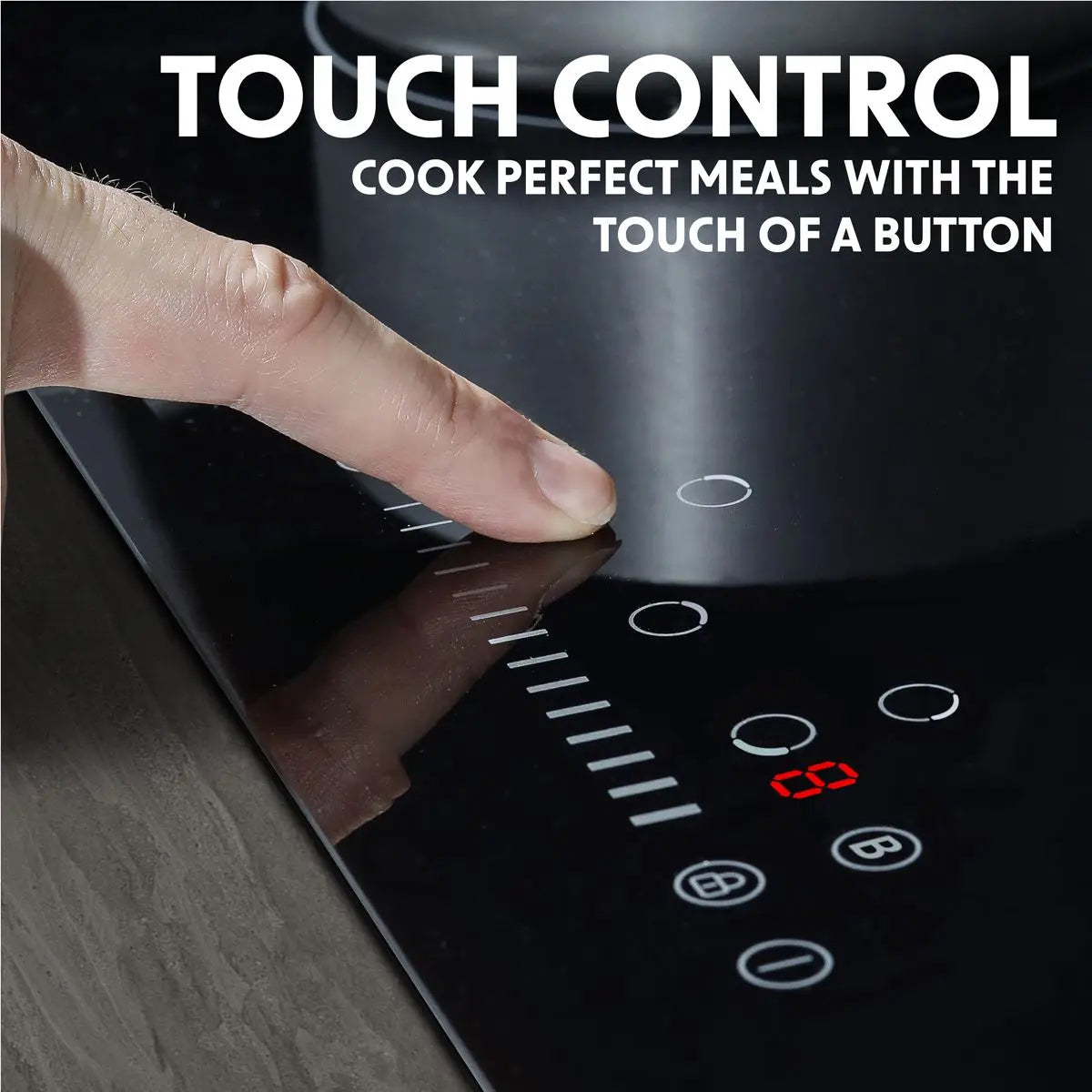 Baridi 90cm Built-In Induction Hob with 5 Cooking Zones, 9300W, Boost Function, 9 Power Levels, Slider Touch Control, Hardwired  White Rose Tools