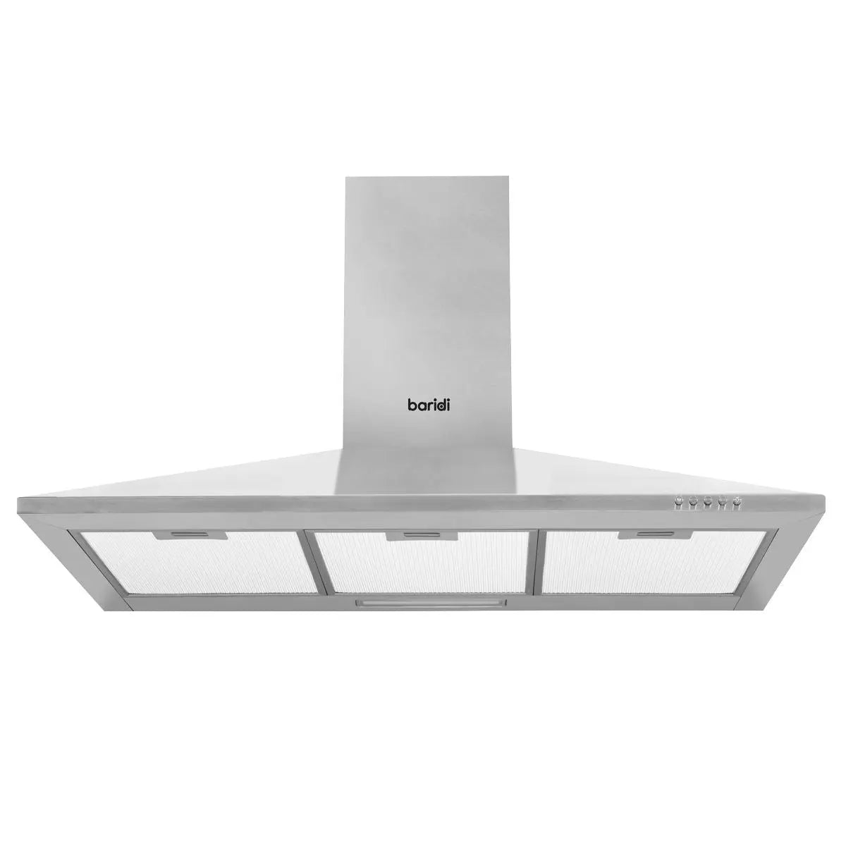 Baridi 90cm Chimney Style Cooker Hood with Carbon Filters, Stainless Steel  White Rose Tools