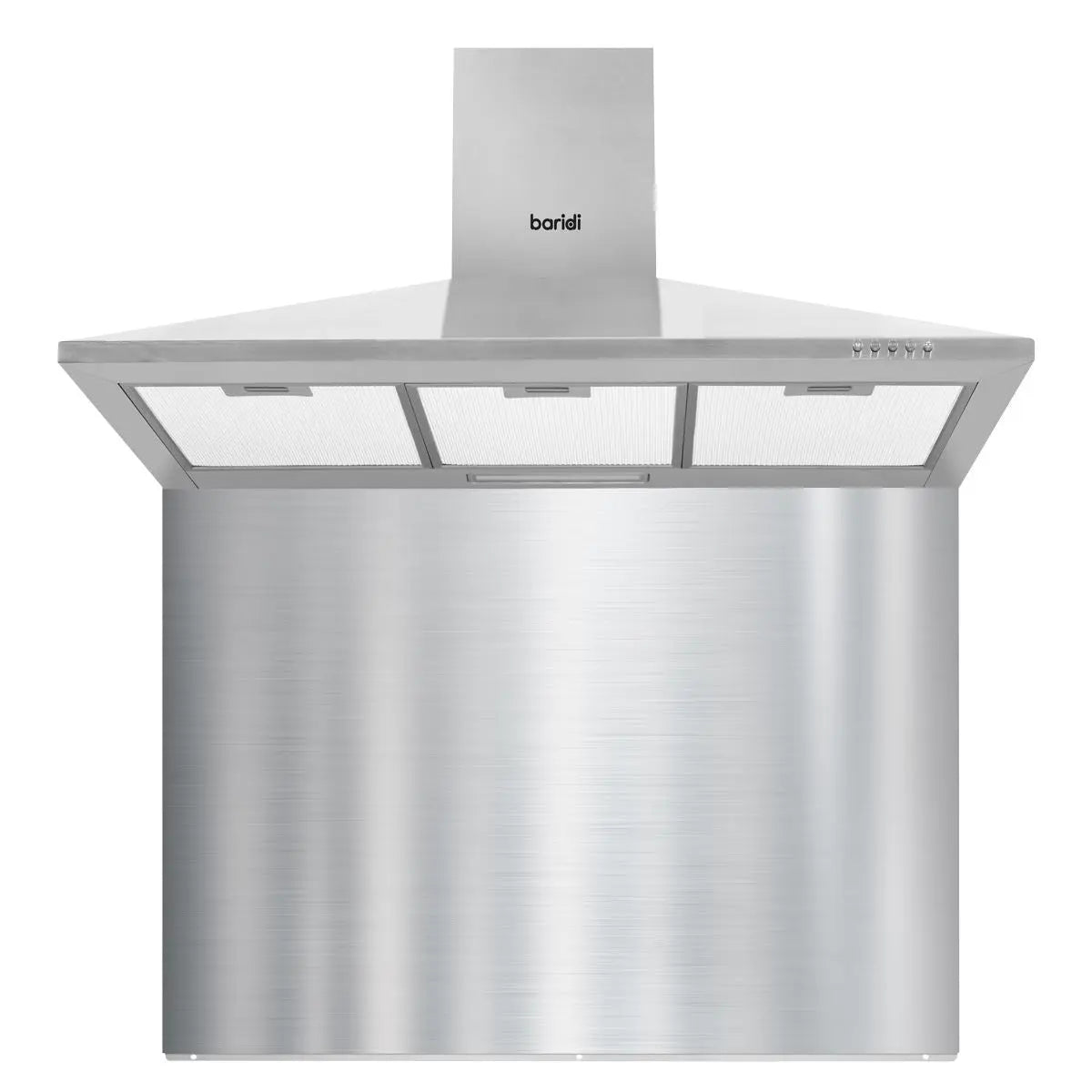 Baridi 90cm Chimney Style Cooker Hood with Carbon Filters, Stainless Steel  White Rose Tools