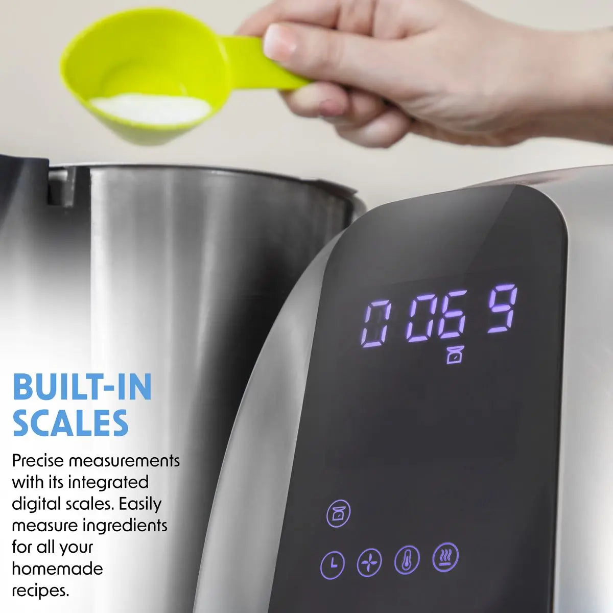 Baridi All-in-One Thermo-Cooker, 18 Preset Functions, App Guided Recipes, Black  White Rose Tools