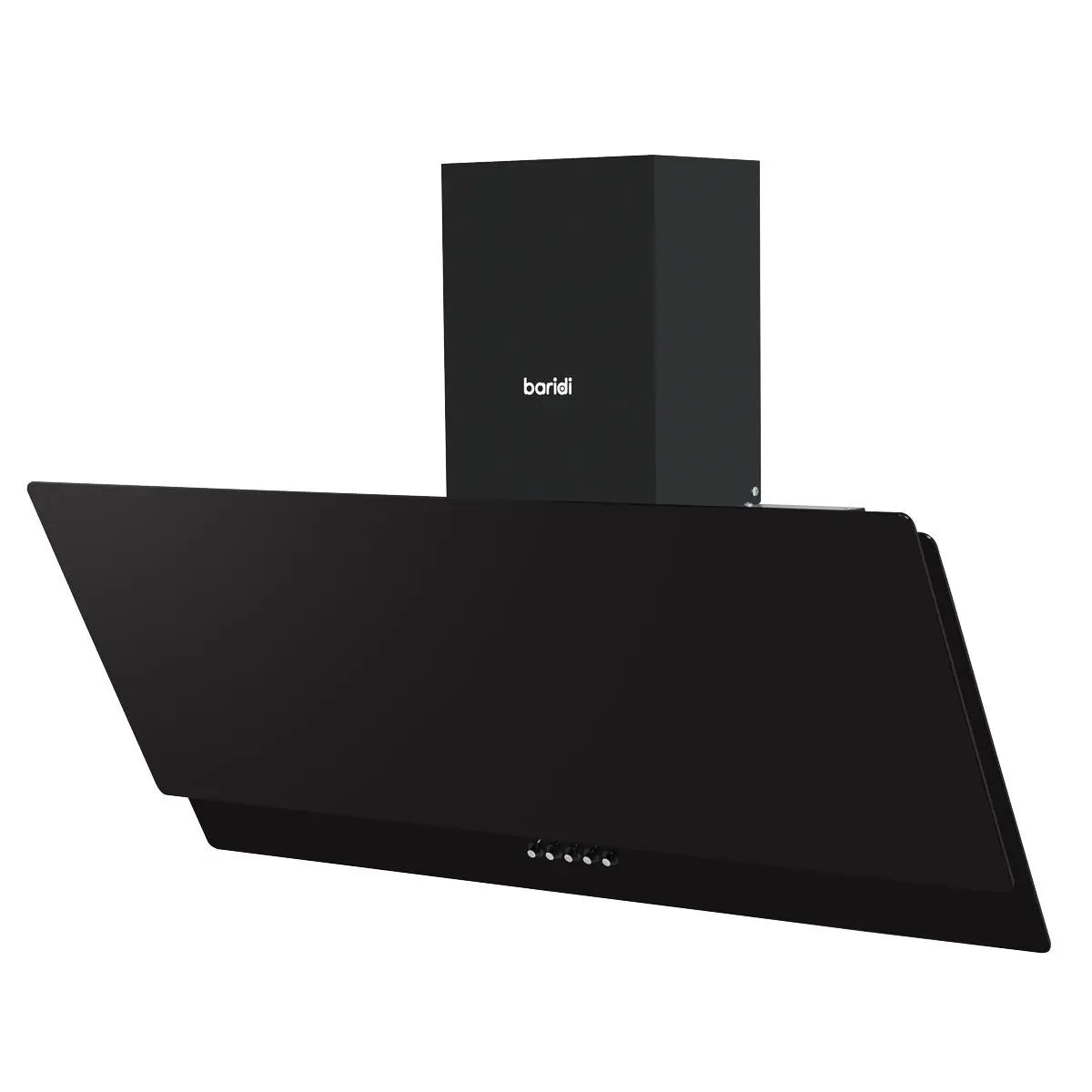 Baridi Angled Chimney Cooker Hood with Carbon Filters & LED Lamp 90cm, Energy Class A - Black Glass  White Rose Tools