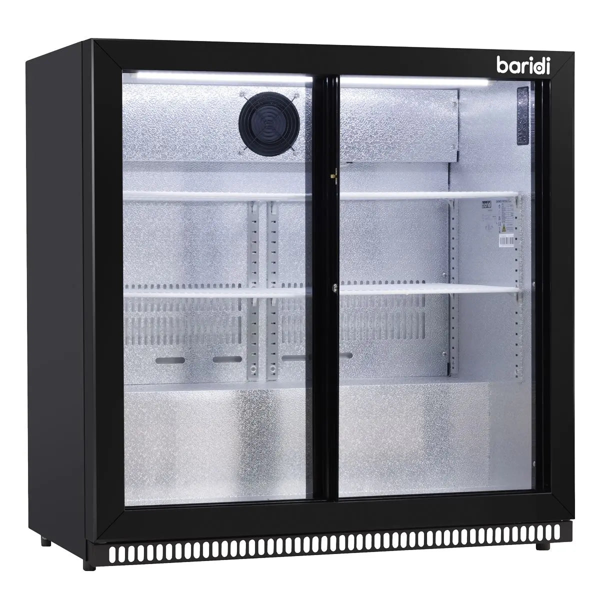 Baridi Back Bar Drinks Fridge/Cooler with Double Sliding Doors, 190L Capacity  White Rose Tools