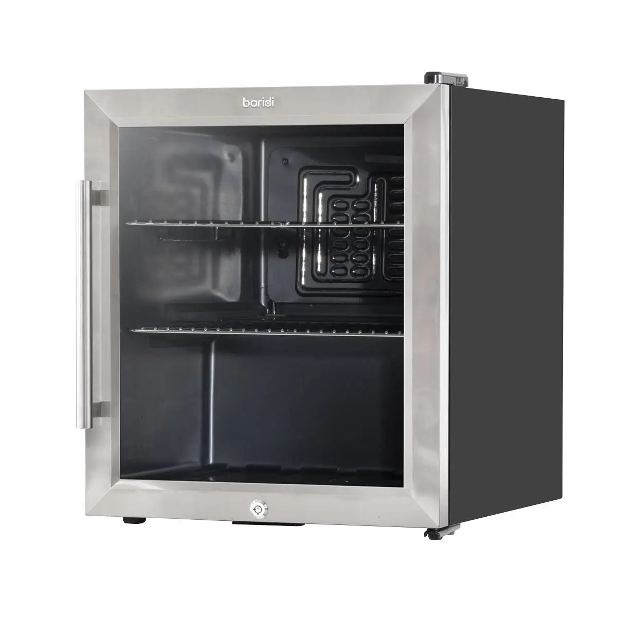 Baridi Baridi 50L Tabletop Drinks Fridge, Mini Beer Cooler, Glass Door, Stainless Steel  White Rose Tools