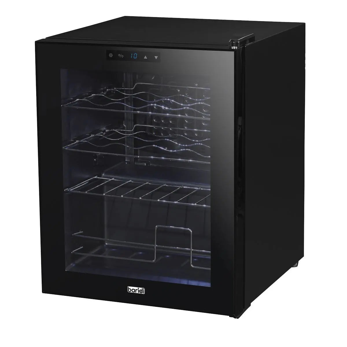Baridi Black 16 Bottle Wine Fridge Cooler, 5-18°C Touch Controls & LED 430x560mm  White Rose Tools