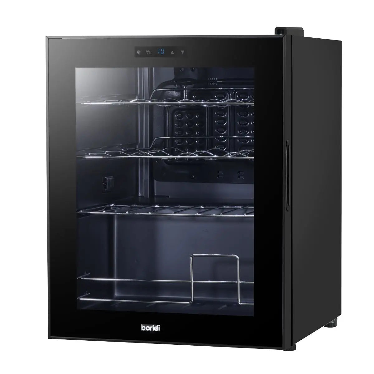 Baridi Black 16 Bottle Wine Fridge Cooler, 5-18°C Touch Controls & LED 430x560mm  White Rose Tools