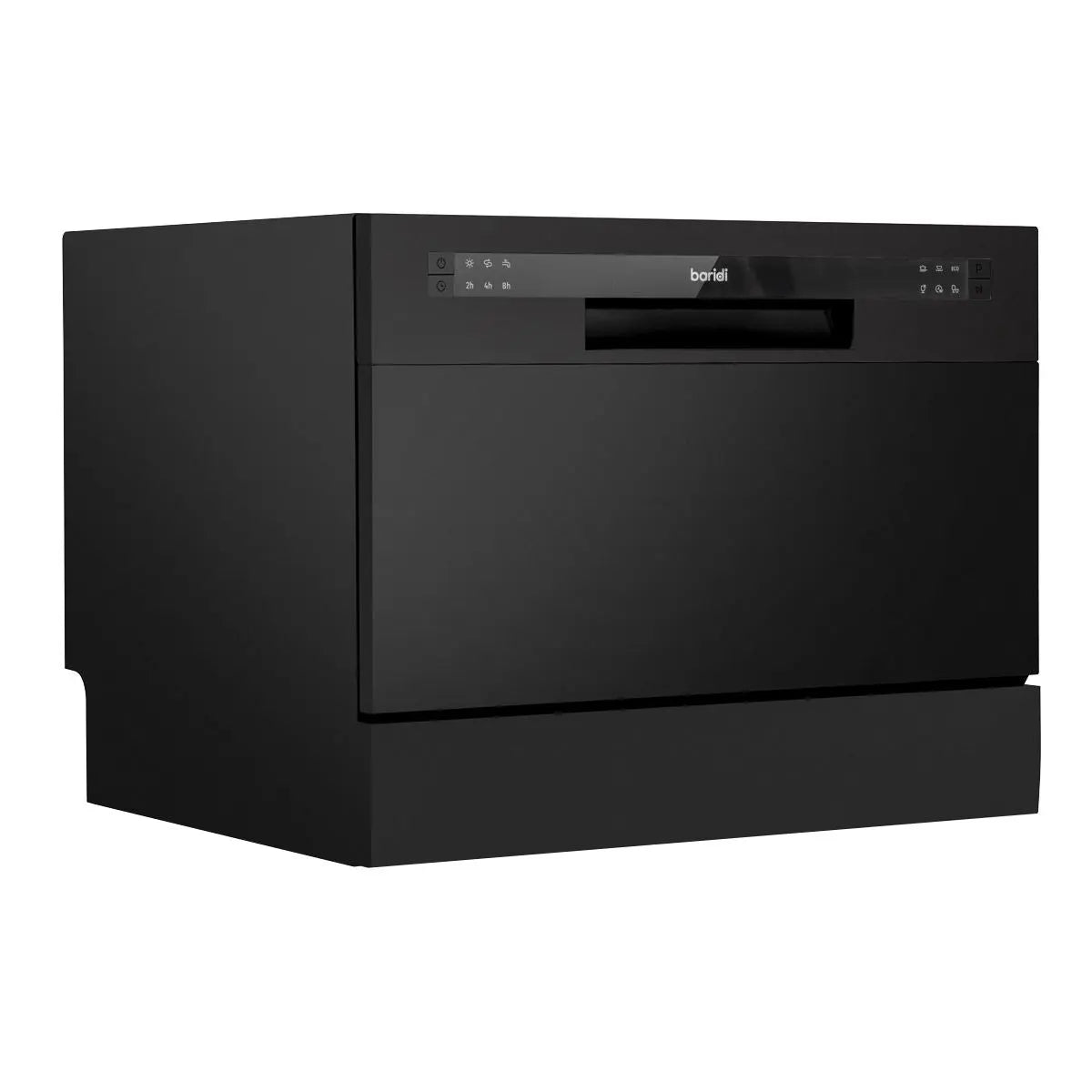 Baridi Compact Tabletop Dishwasher 6 Place Settings, 6 Programmes, Low Noise, 6.5L Cycle, Start Delay - Black  White Rose Tools
