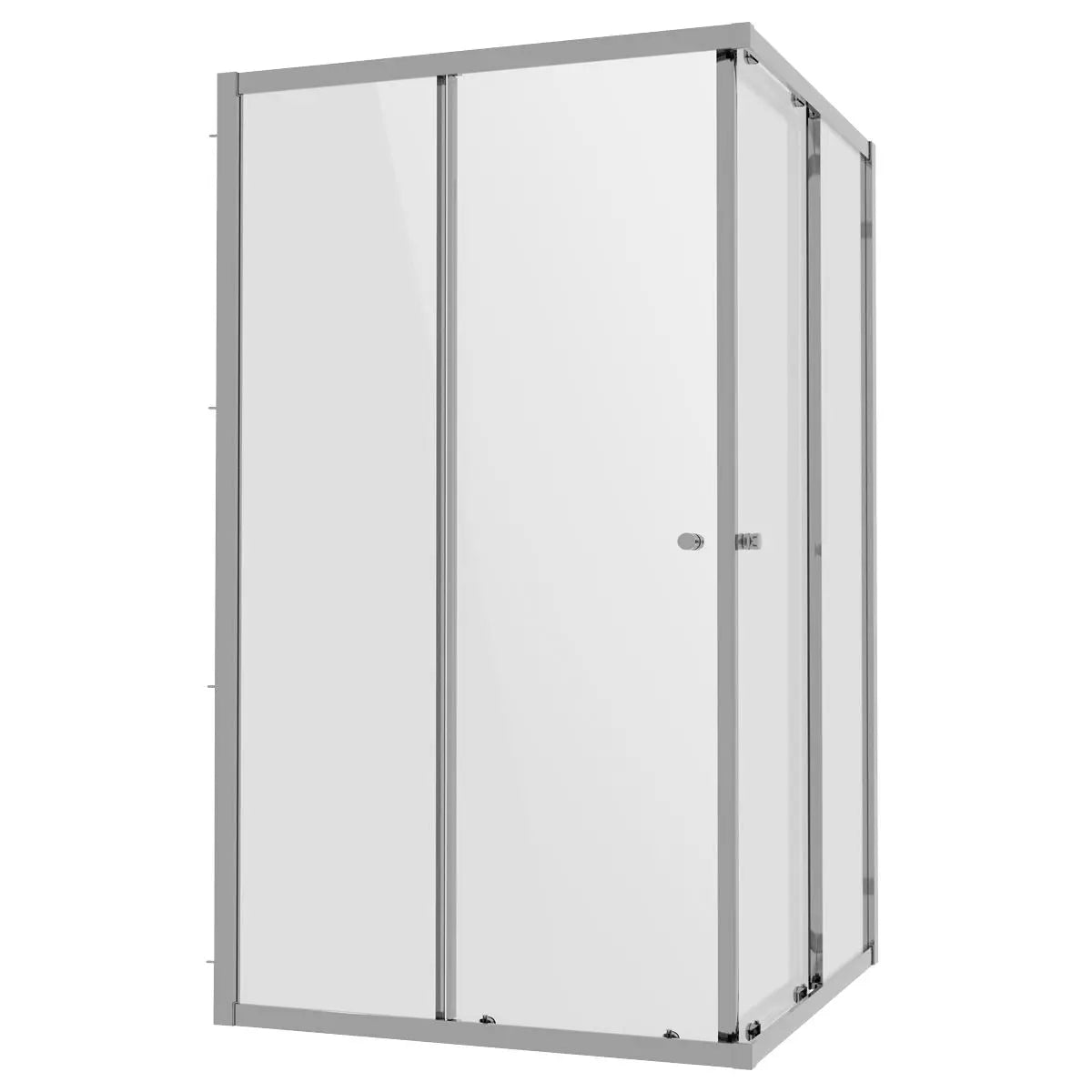 Baridi Corner Shower Entry Enclosure 1000 x 800 x 1850mm with 6mm Tempered Glass - Chrome  White Rose Tools