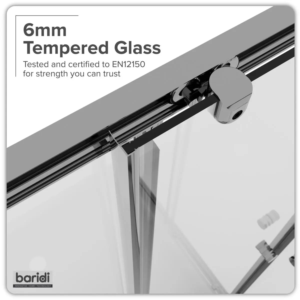 Baridi Corner Shower Entry Enclosure 1000 x 800 x 1850mm with 6mm Tempered Glass - Chrome  White Rose Tools