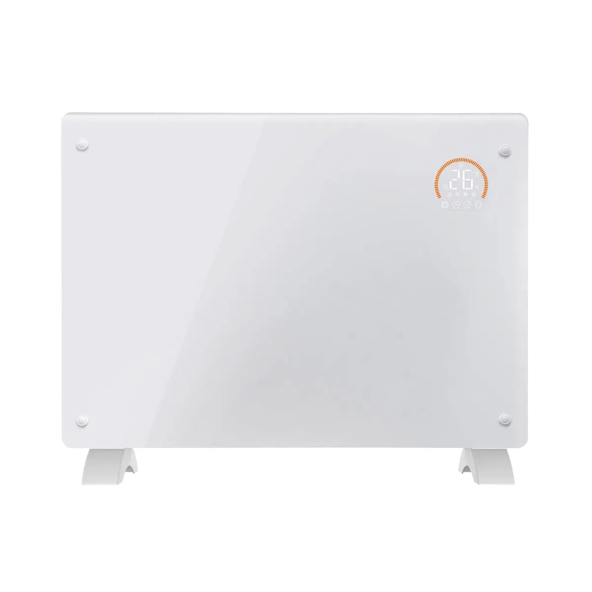 Baridi Electric Glass Panel Heater, 1500W, Thermostat Controlled 24Hr 7 Day Timer, Wi-Fi Enabled, Remote Control, White  White Rose Tools