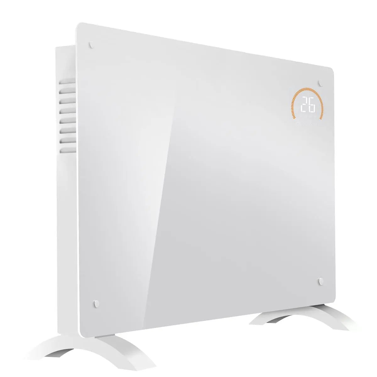 Baridi Electric Glass Panel Heater, 2000W, Thermostat Controlled 24Hr 7 Day Timer, Wi-Fi Enabled, Remote Control, White  White Rose Tools