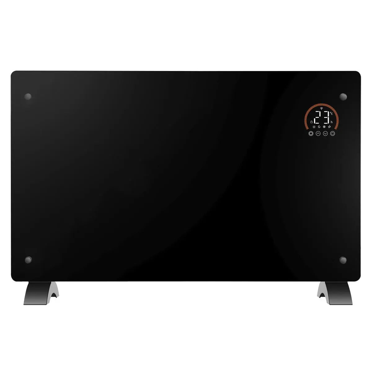 Baridi Electric Glass Panel Heater, 2000W, Thermostat Controlled Radiator with 24Hr 7 Day Timer, Wi-Fi Enabled, Remote Control, Black  White Rose Tools