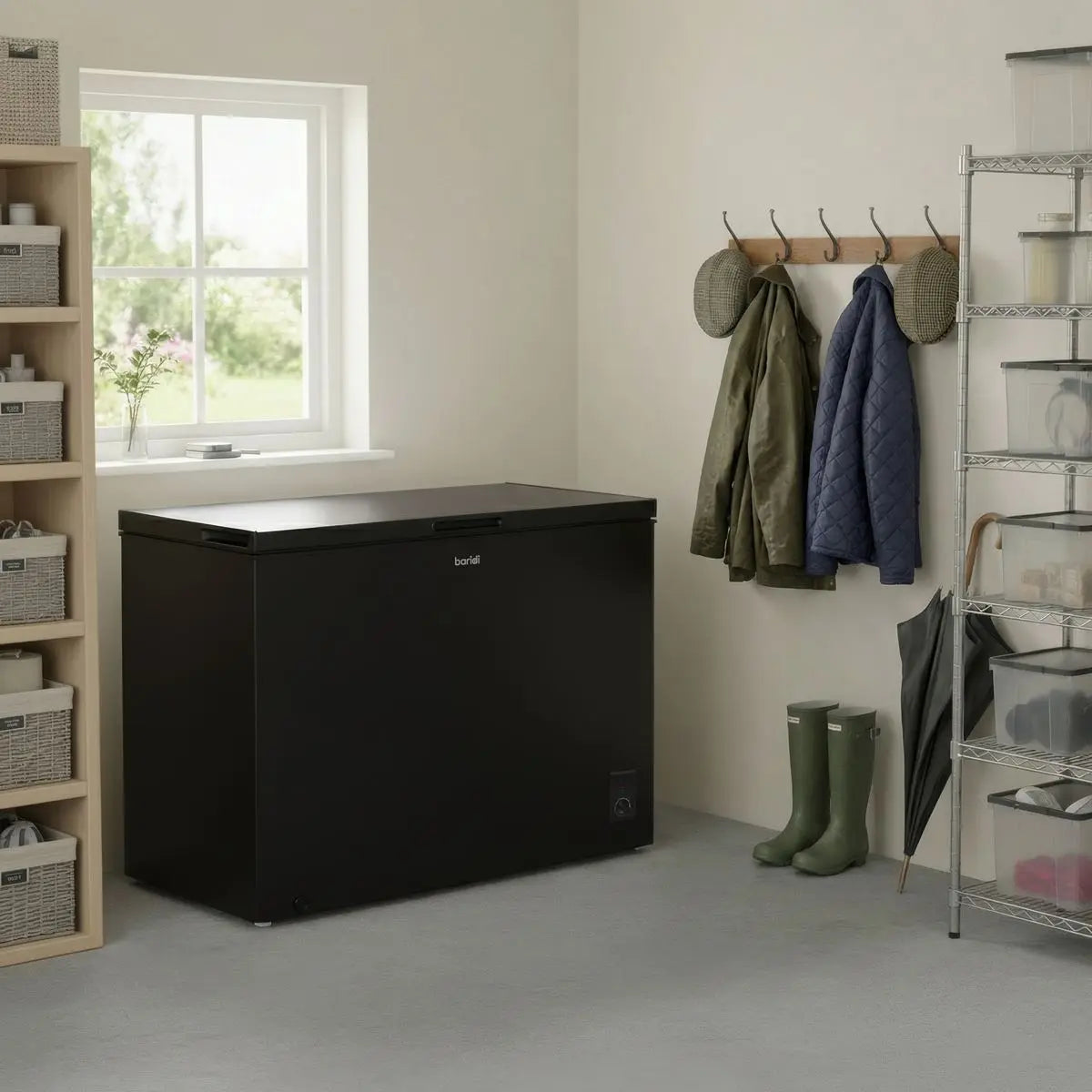 Baridi Freestanding Chest Freezer 254L Capacity - Black  White Rose Tools