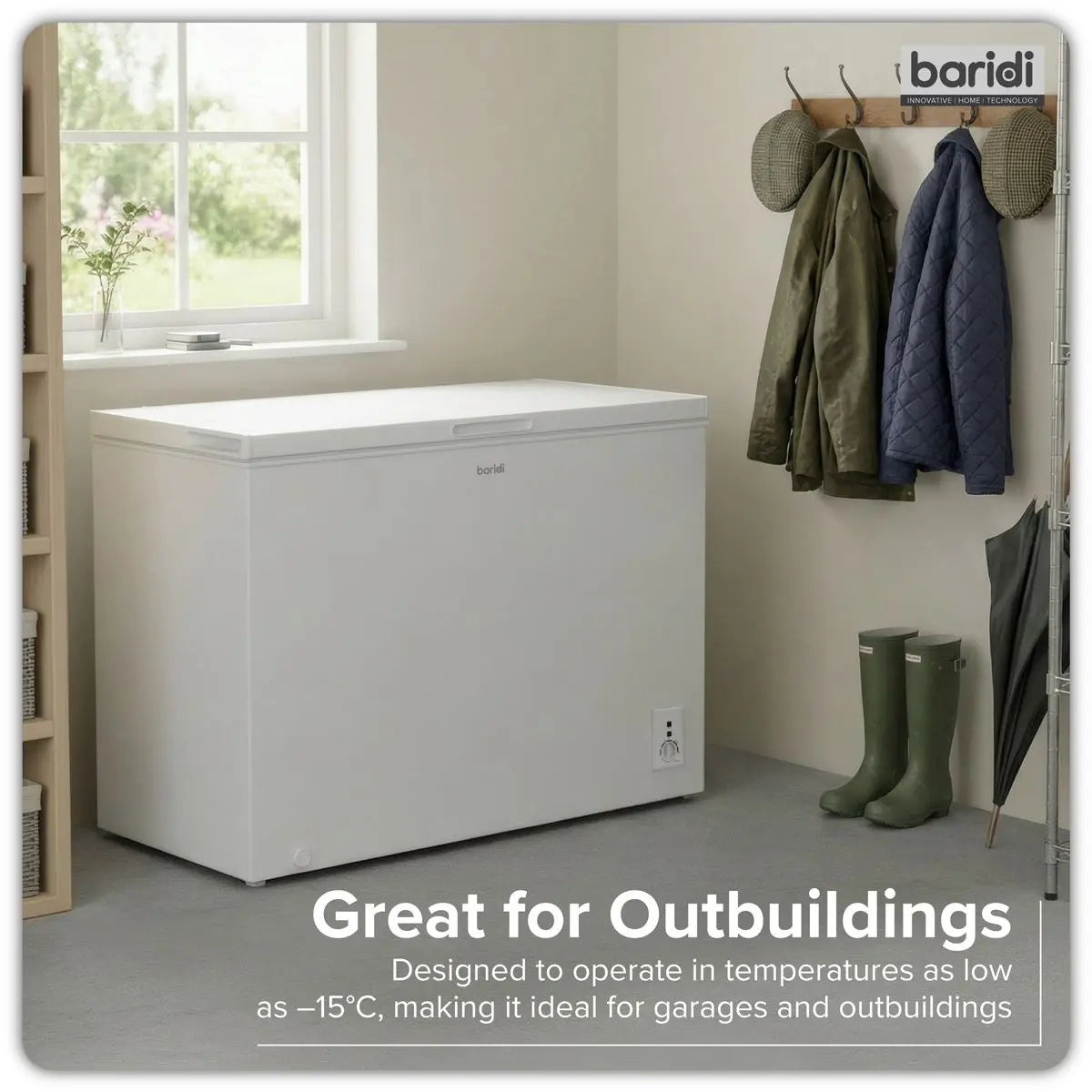 Baridi Freestanding Chest Freezer 254L Capacity - White  White Rose Tools