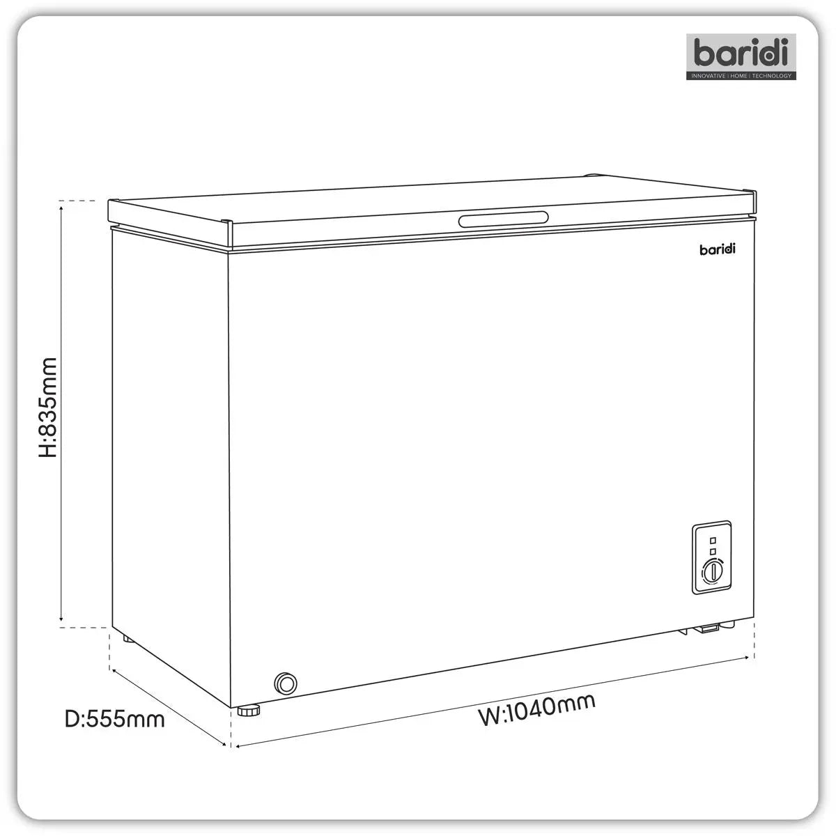 Baridi Freestanding Chest Freezer 254L Capacity - White  White Rose Tools