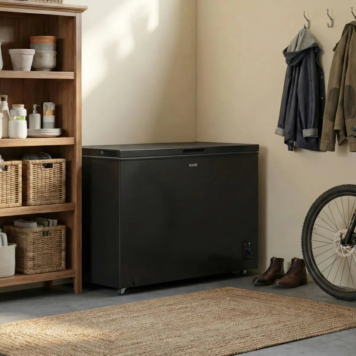 Baridi Freestanding Chest Freezer 299L Capacity - Black  White Rose Tools