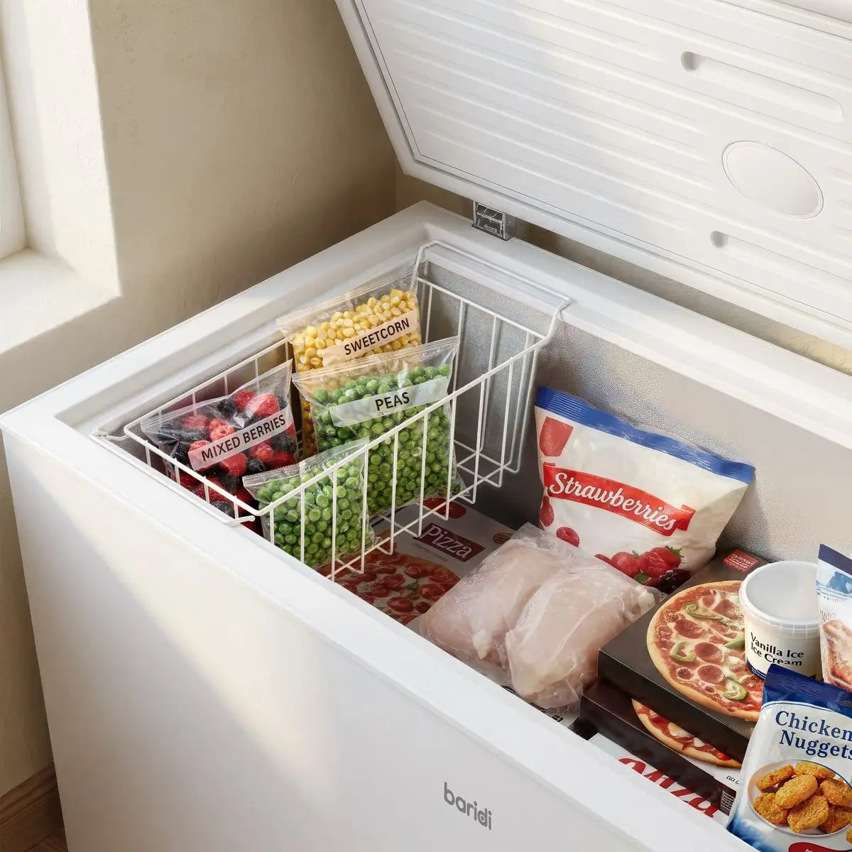 Baridi Freestanding Chest Freezer 299L Capacity - White  White Rose Tools