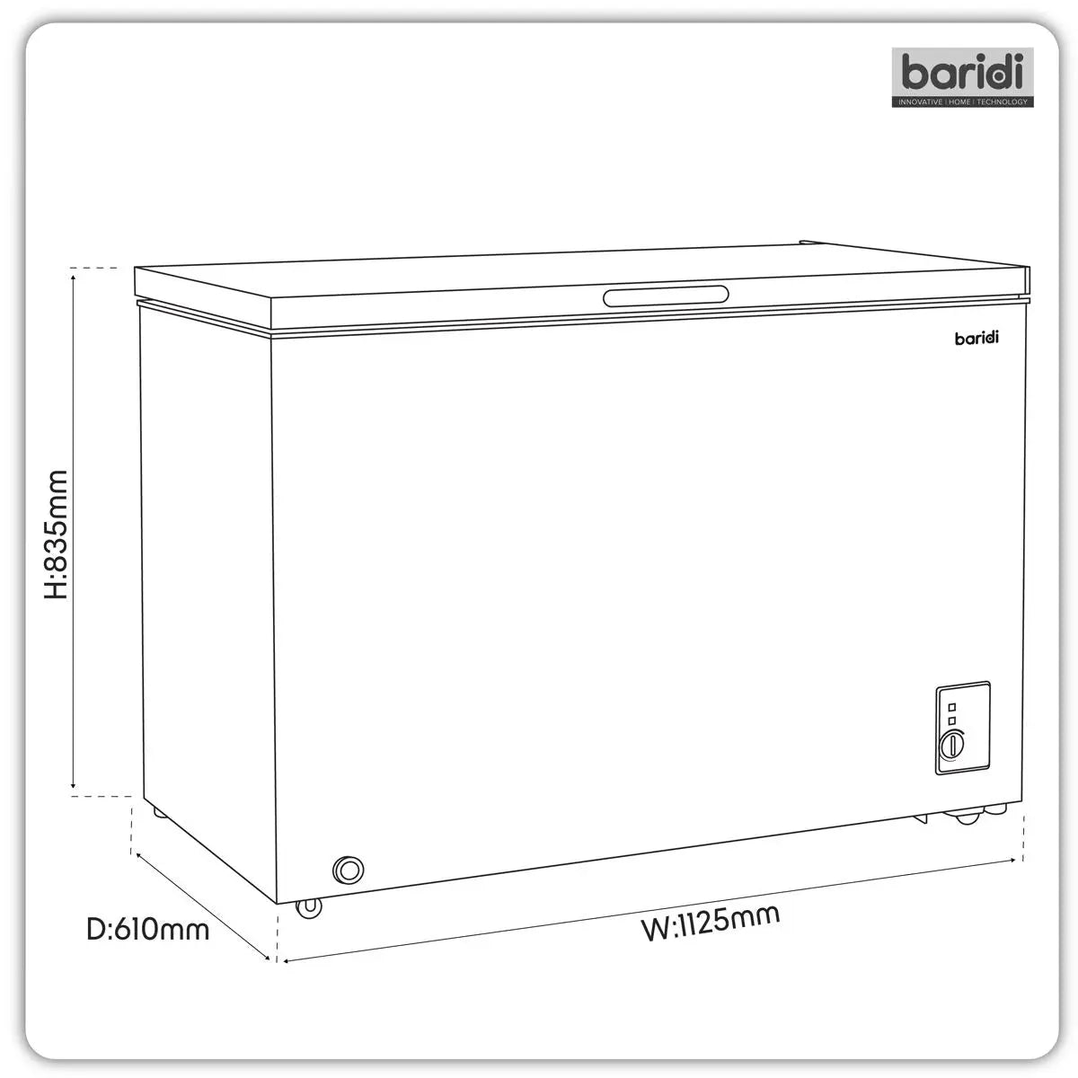 Baridi Freestanding Chest Freezer 299L Capacity - White  White Rose Tools