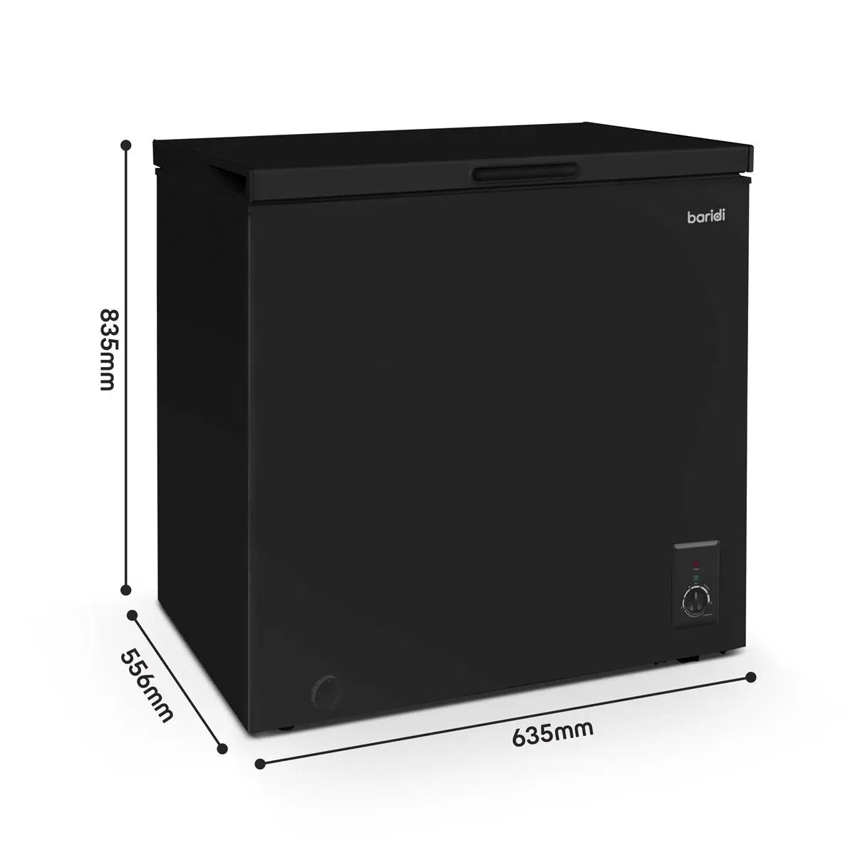 Baridi Freestanding Chest Freezer, 142L Capacity, Garages and Outbuilding Safe, -12 to -24°C Adjustable Thermostat with Refrigeration Mode, Black  White Rose Tools