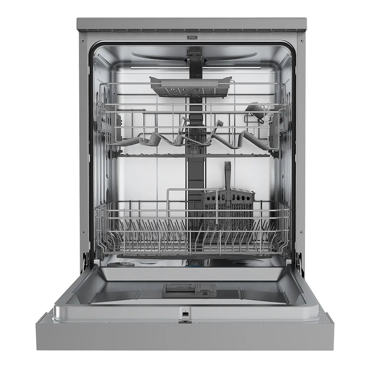 Baridi Freestanding Dishwasher, Full Size, Standard 60cm Wide with 14 Place Settings, 8 Programs & 5 Functions, LED Display, Silver  White Rose Tools