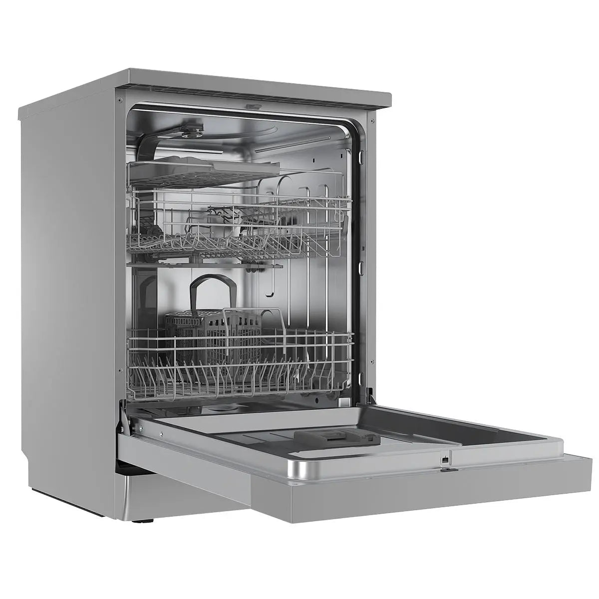 Baridi Freestanding Dishwasher, Full Size, Standard 60cm Wide with 14 Place Settings, 8 Programs & 5 Functions, LED Display, Silver  White Rose Tools