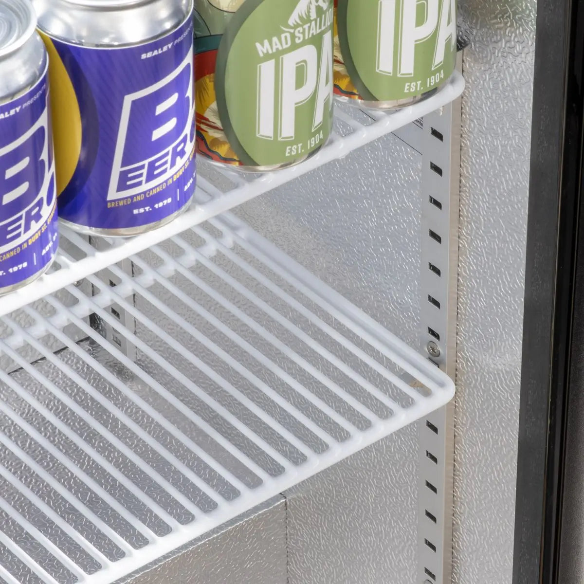 Baridi Hinged Double Door, Back Bar Drinks Fridge/Cooler, 190L Capacity  White Rose Tools