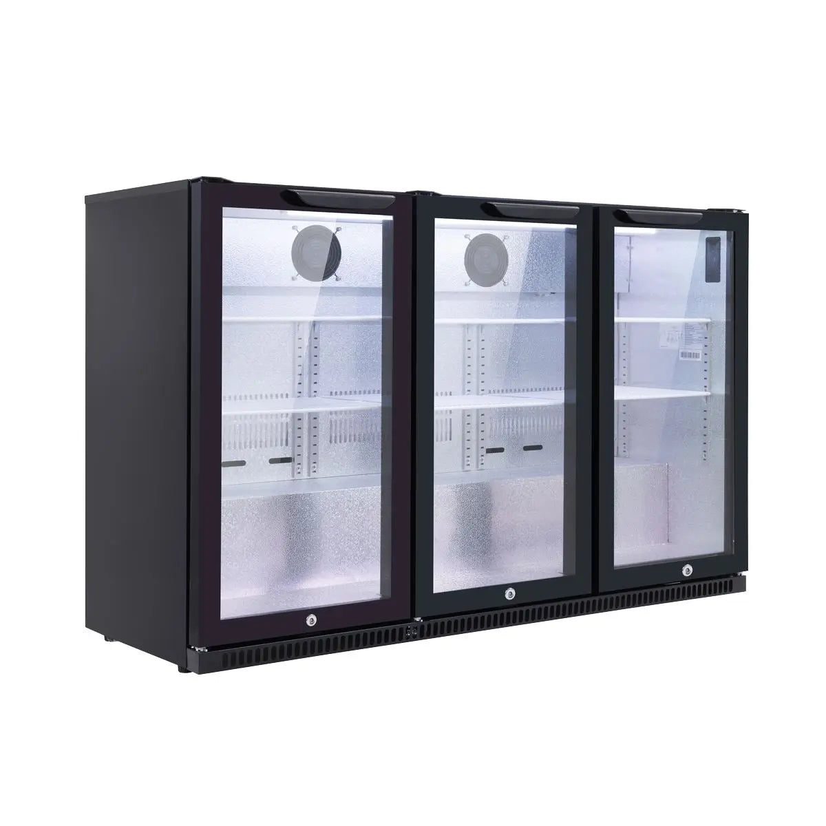 Baridi Hinged Triple Door, Back Bar Drinks Fridge/Cooler, 307L Capacity  White Rose Tools