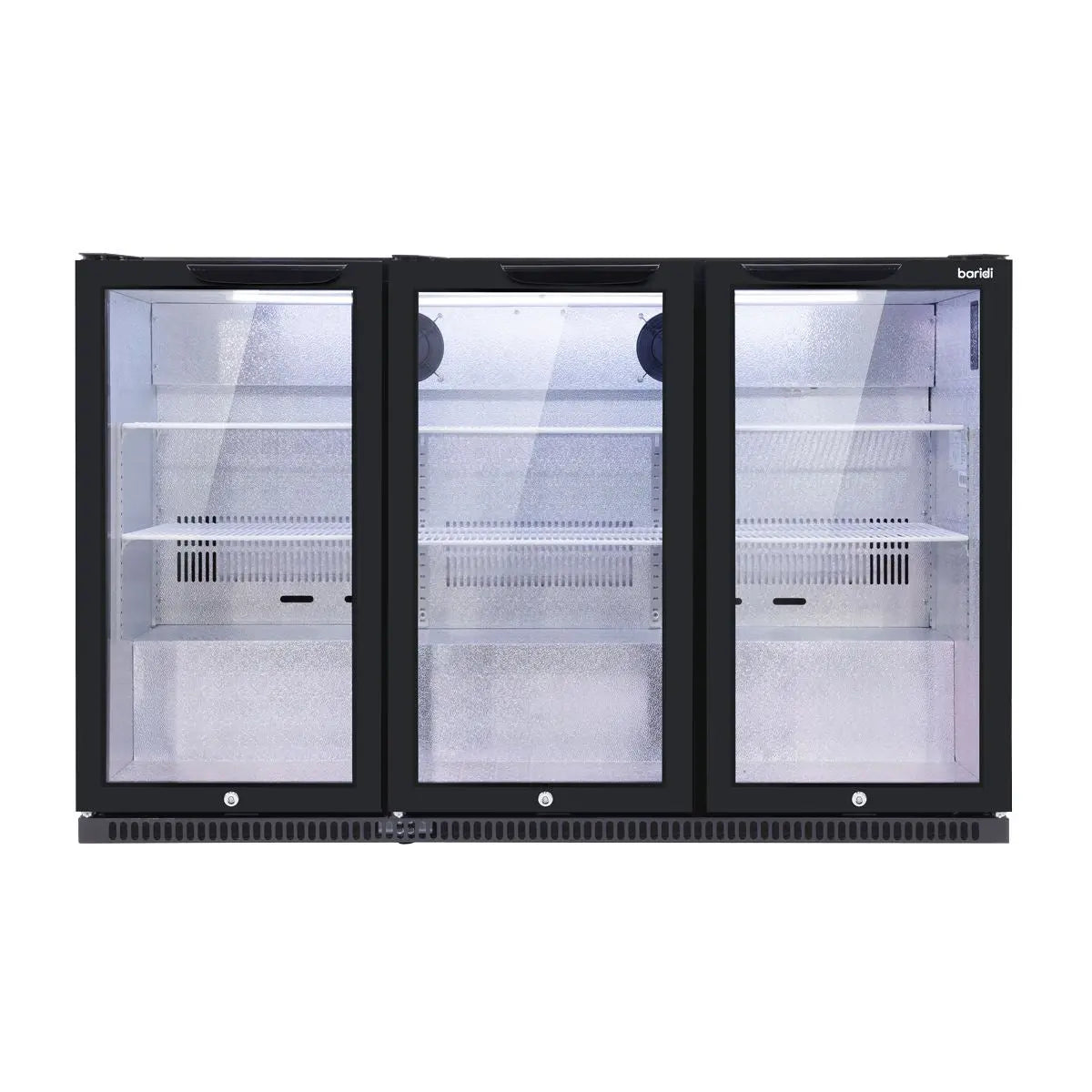 Baridi Hinged Triple Door, Back Bar Drinks Fridge/Cooler, 307L Capacity  White Rose Tools