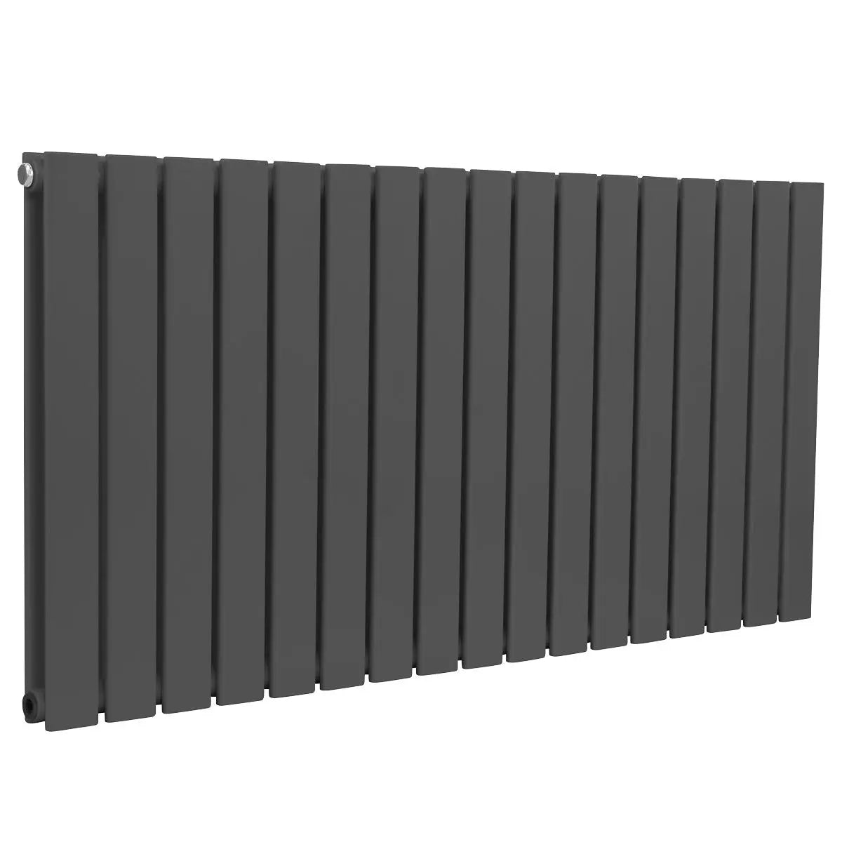 Baridi Horizontal Radiator Contemporary Double Flat Panel Design 600 x 1190mm – Anthracite  White Rose Tools