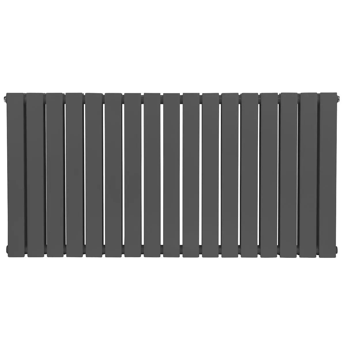 Baridi Horizontal Radiator Contemporary Double Flat Panel Design 600 x 1190mm – Anthracite  White Rose Tools
