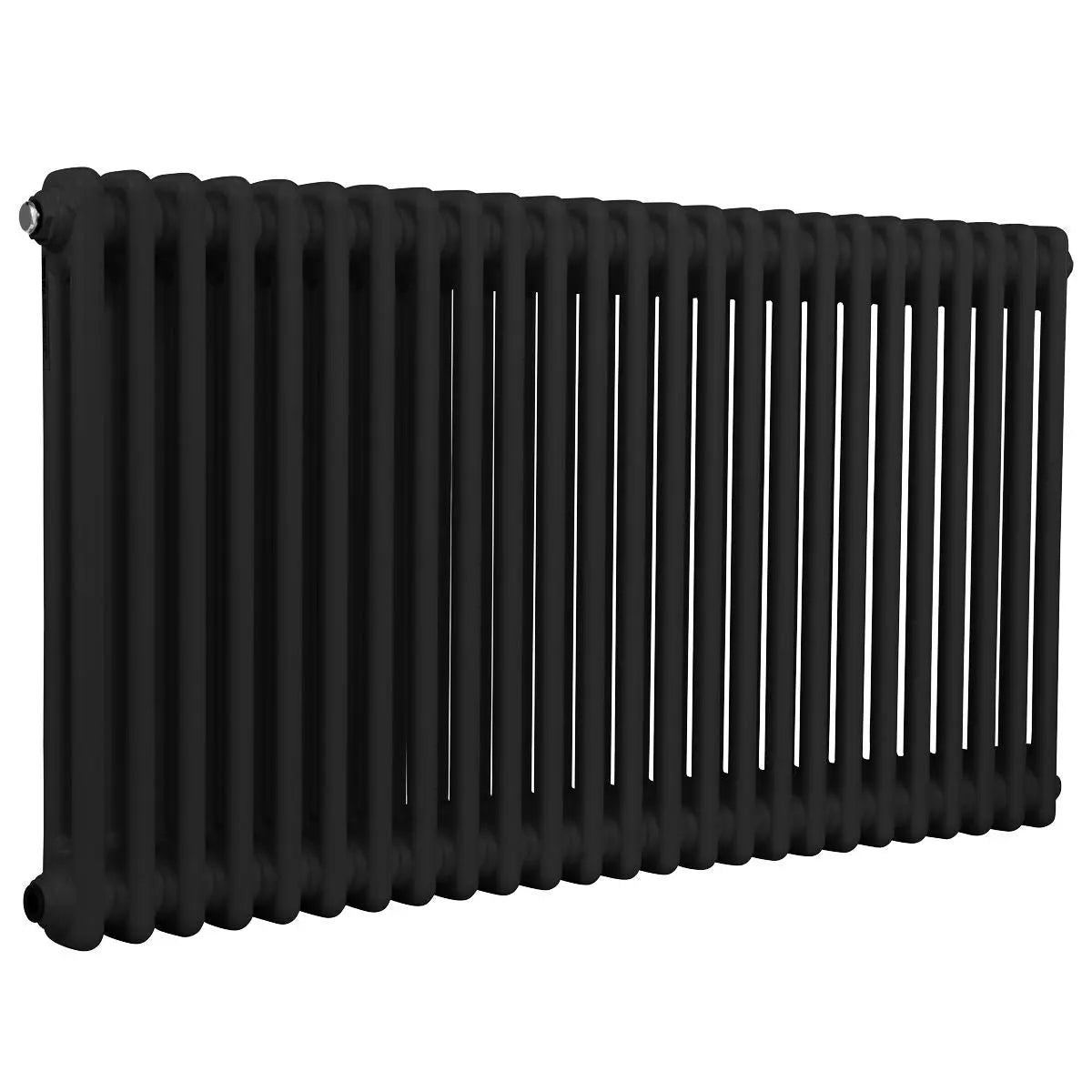 Baridi Horizontal Traditional 2 Column Radiator 600 x 1147mm – Black  White Rose Tools