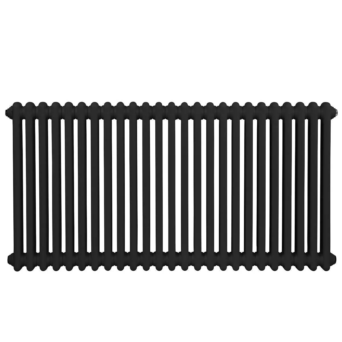 Baridi Horizontal Traditional 2 Column Radiator 600 x 1147mm – Black  White Rose Tools