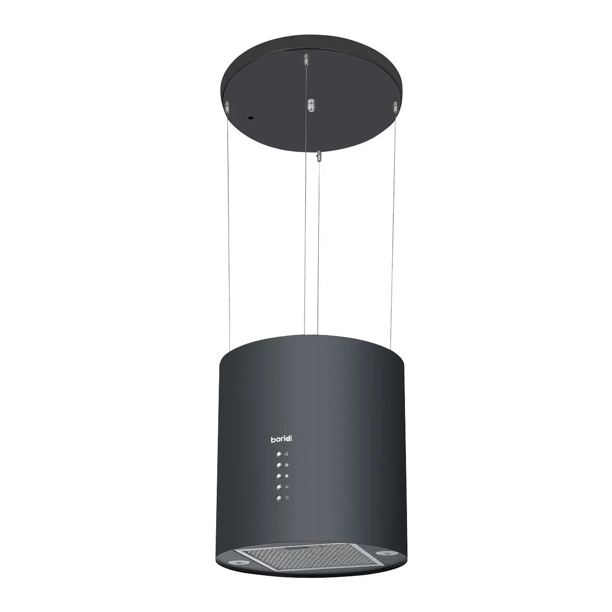 Baridi Island Cooker Hood, Pendant Style, Ø35cm, 3-Speed, Black  White Rose Tools