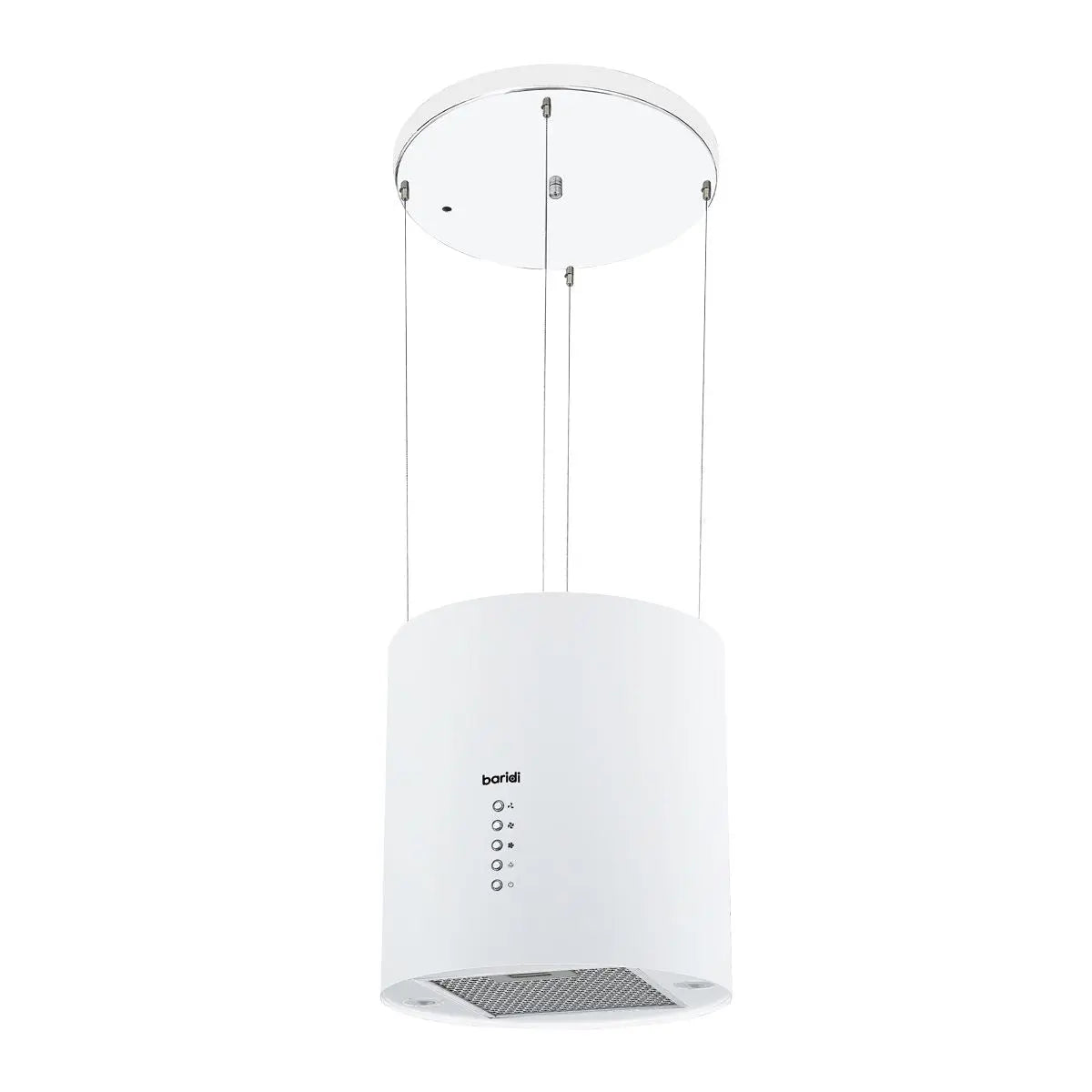 Baridi Island Cooker Hood, Pendant Style, Ø35cm, 3 Speed, White  White Rose Tools