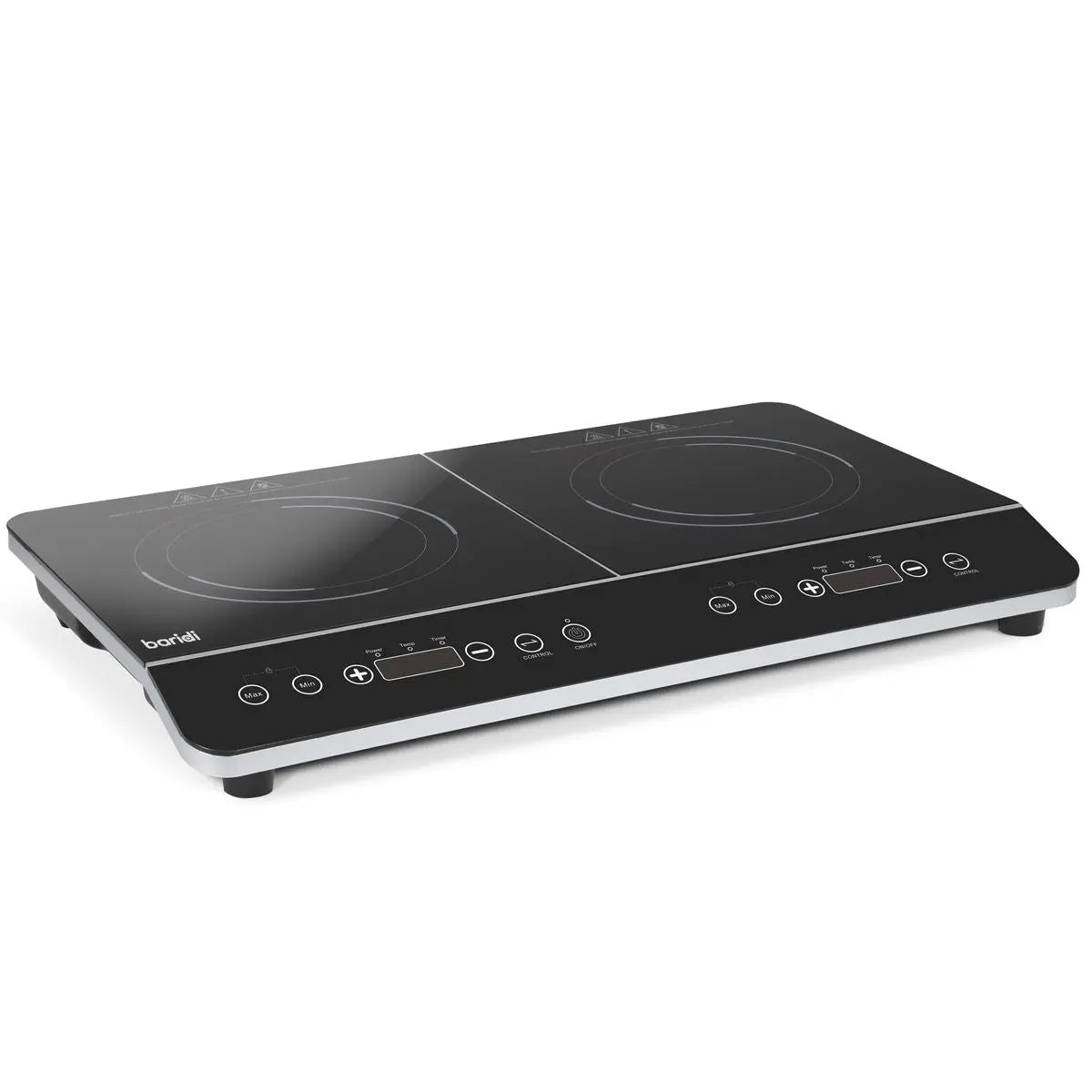 Baridi Portable Induction Hob: Two Zone Cooktop with 13A Plug, 2800W, 10 Power Settings, Touch Controls, 3-Hour Timer Function, Child Safety Lock, Black  White Rose Tools