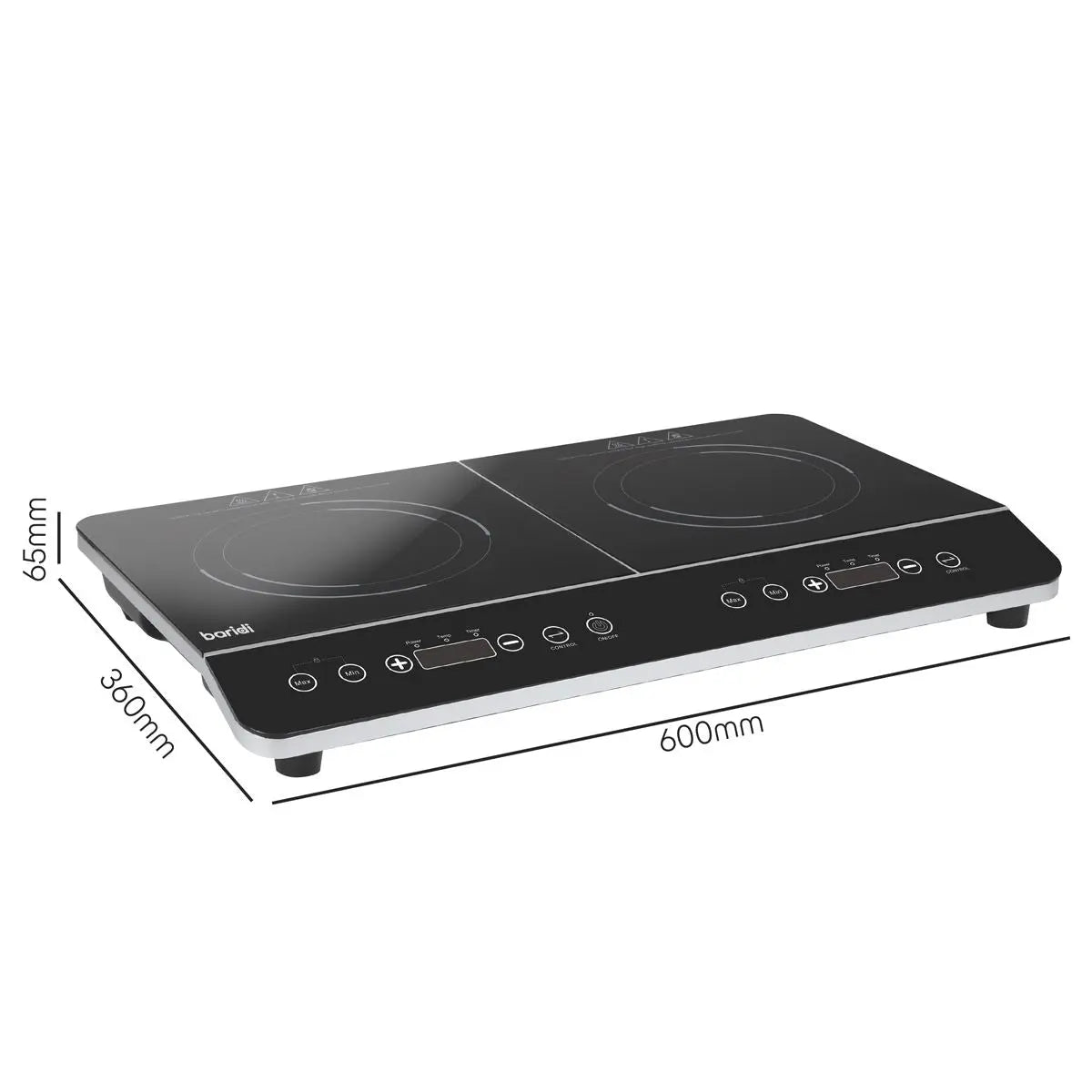 Baridi Portable Induction Hob: Two Zone Cooktop with 13A Plug, 2800W, 10 Power Settings, Touch Controls, 3-Hour Timer Function, Child Safety Lock, Black  White Rose Tools
