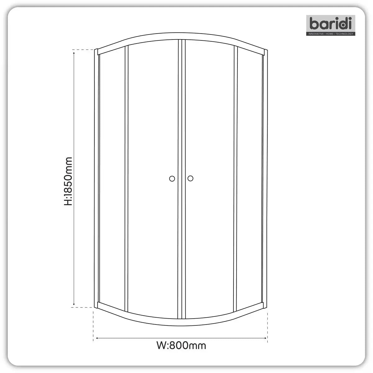Baridi Quadrant Shower Entry Enclosure 800 x 800 x 1850mm with 6mm Tempered Glass - Chrome  White Rose Tools