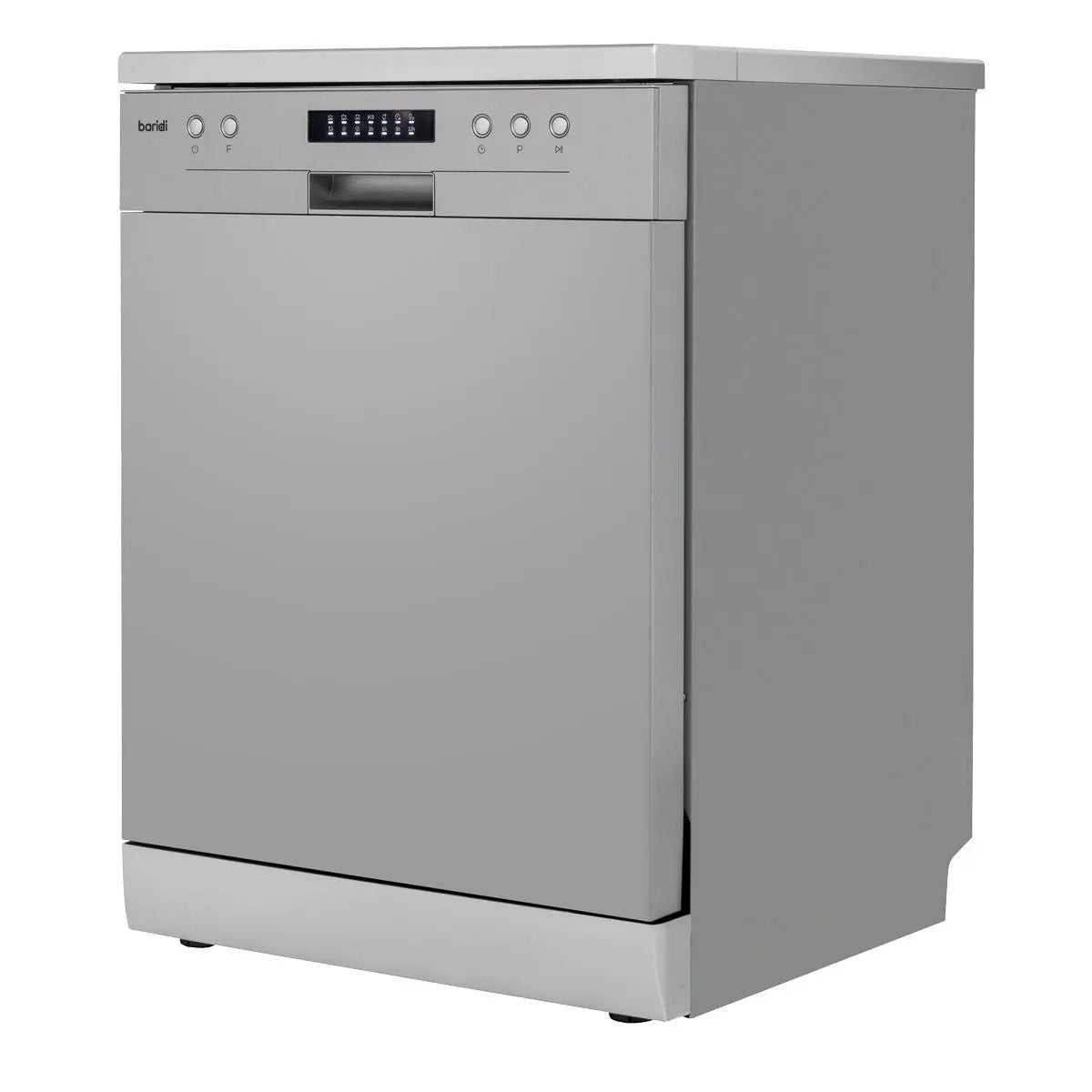 Baridi Regular Sized Freestanding Dishwasher 60cm Wide 13 Place Settings - Silver  White Rose Tools