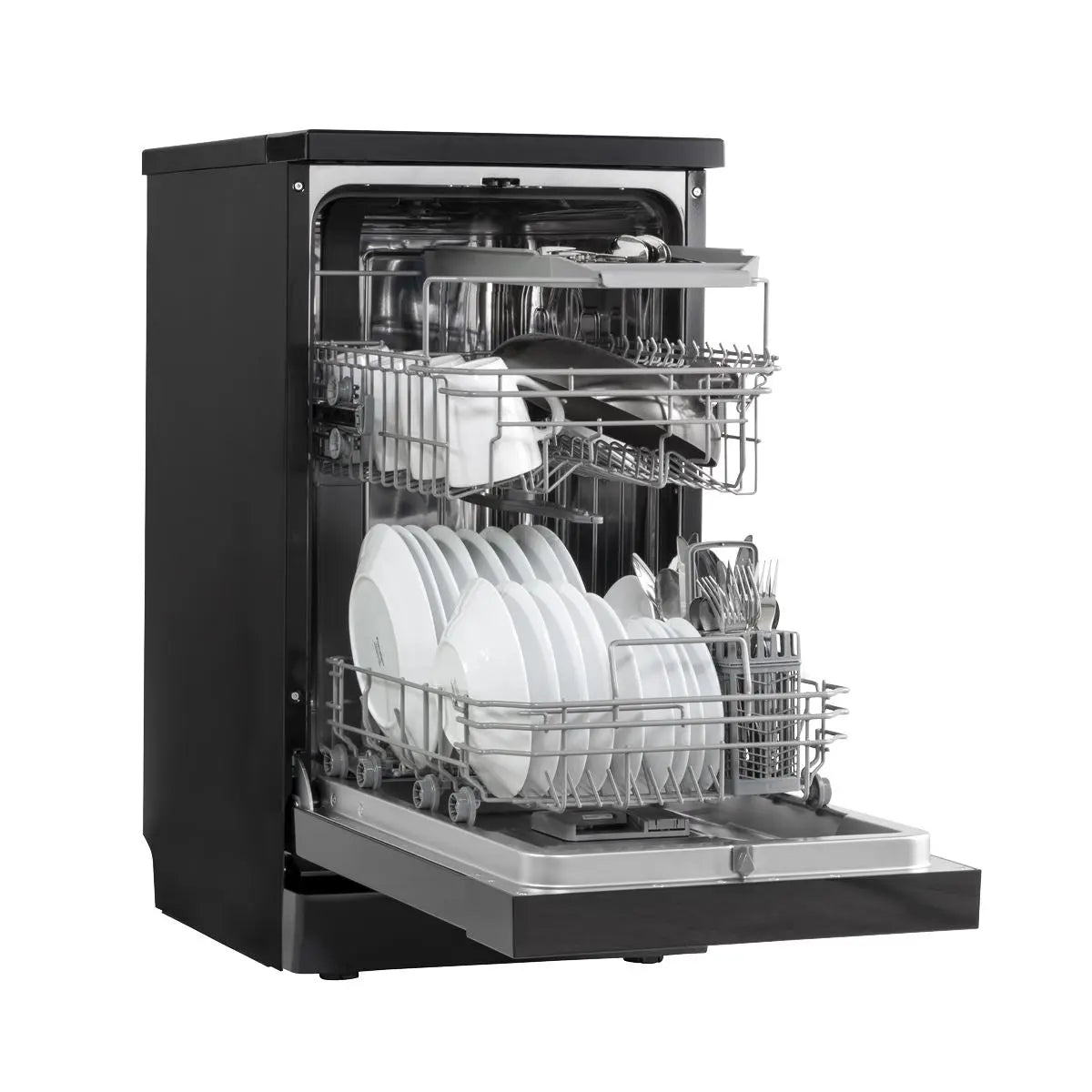Baridi Slimline Freestanding Dishwasher 45cm Wide 10 Place Settings - Black  White Rose Tools