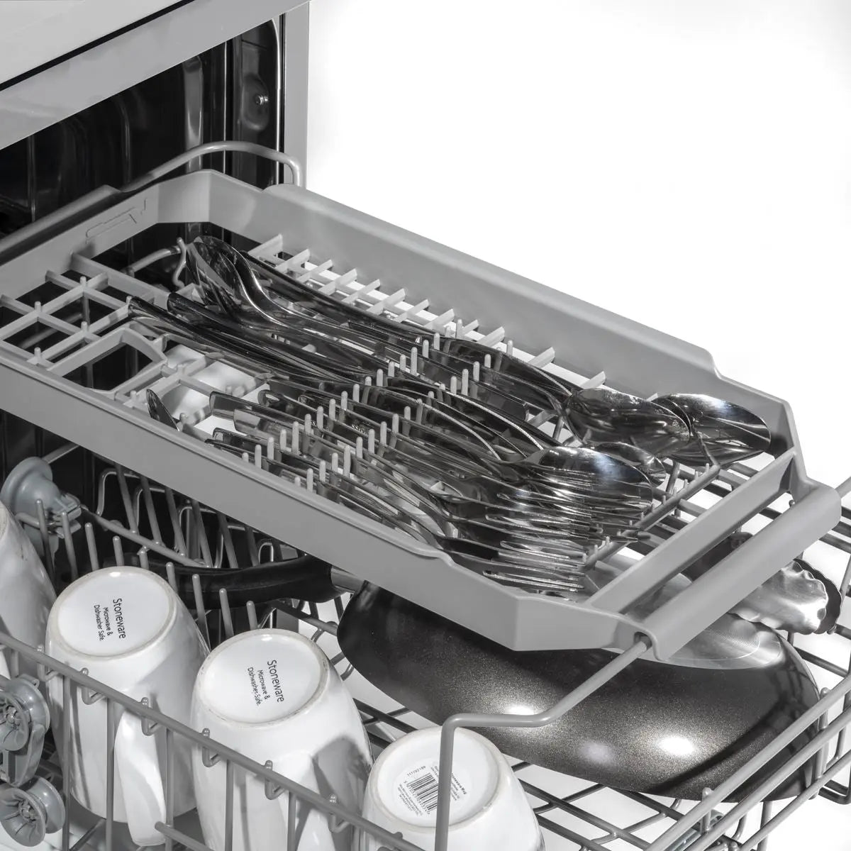 Baridi Slimline Freestanding Dishwasher, 45cm Wide with 10 Place Settings, 8 Programs & 5 Functions, LED Display, Silver  White Rose Tools