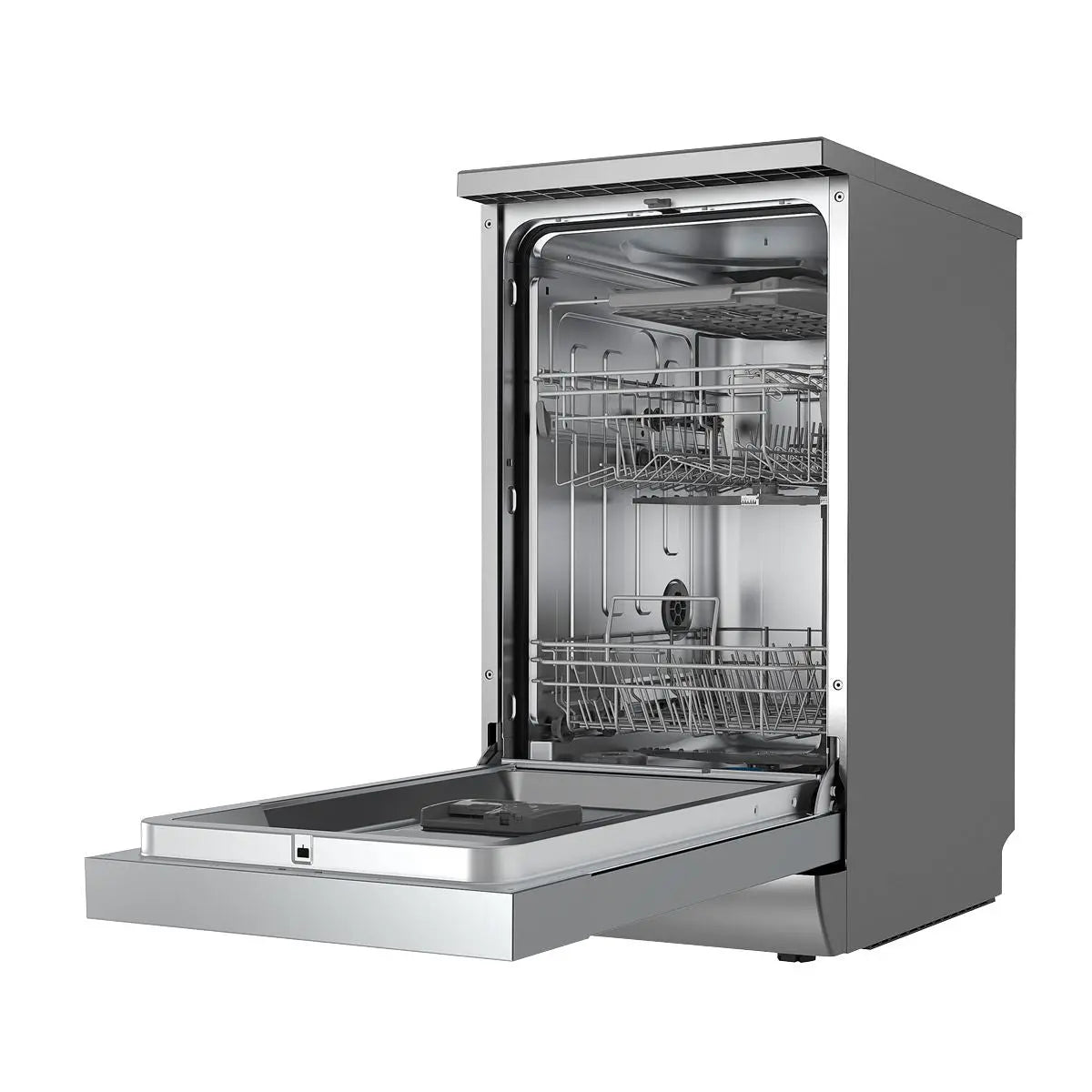 Baridi Slimline Freestanding Dishwasher, 45cm Wide with 10 Place Settings, 8 Programs & 5 Functions, LED Display, Silver  White Rose Tools