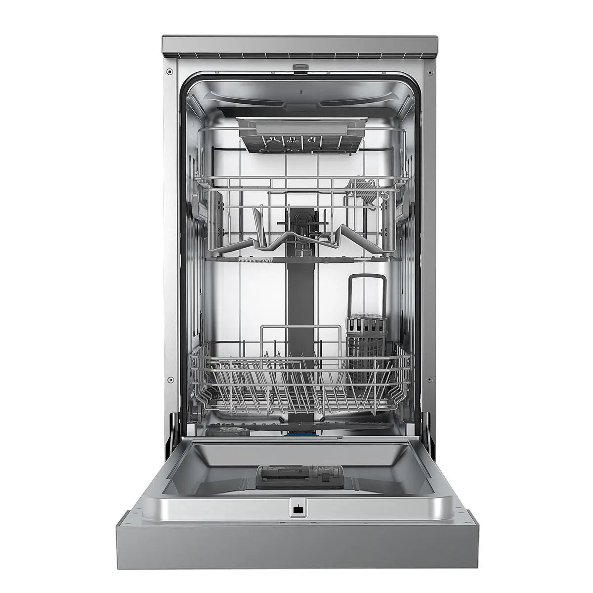 Baridi Slimline Freestanding Dishwasher, 45cm Wide with 10 Place Settings, 8 Programs & 5 Functions, LED Display, Silver  White Rose Tools