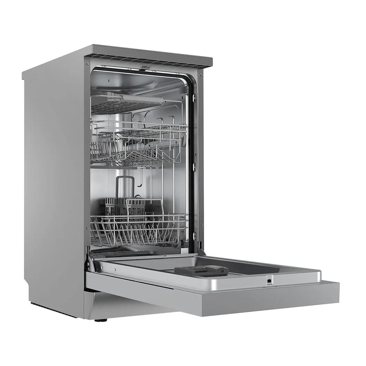 Baridi Slimline Freestanding Dishwasher, 45cm Wide with 10 Place Settings, 8 Programs & 5 Functions, LED Display, Silver  White Rose Tools