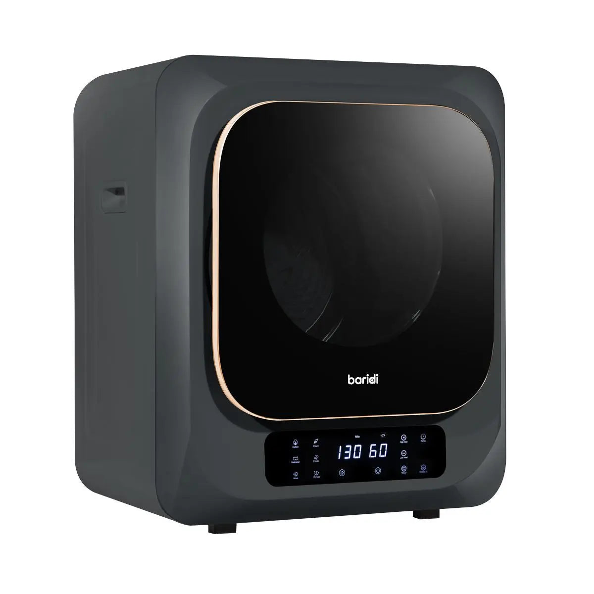 Baridi Small Tumble Dryer, Portable, 2.5kg, Vented, Perfect for Counter Top or Wall Mounted Use with Digital Controls, Compact, Black Mini Spin Dryer - DH229  White Rose Tools