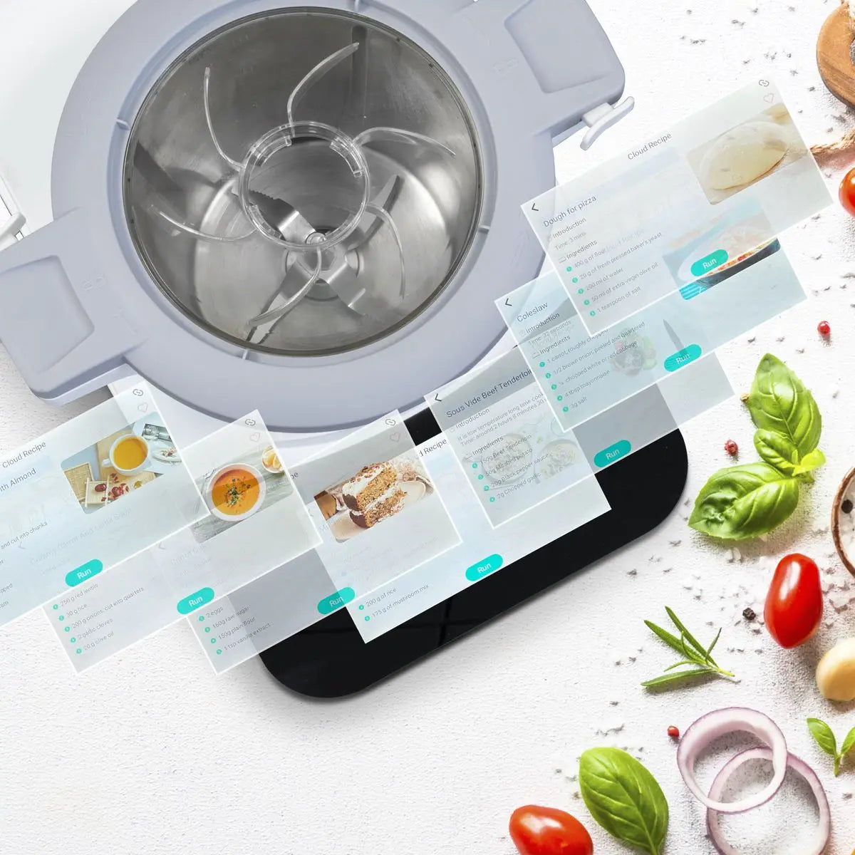 Baridi Smart Kitchen Robot Thermo-Cooker, 18 Preset Functions, 7” TFT Touchscreen  White Rose Tools
