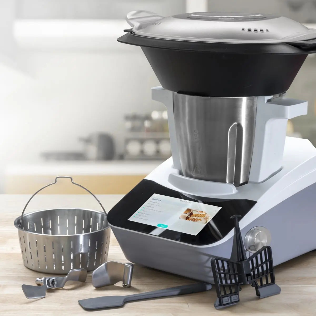Baridi Smart Kitchen Robot Thermo-Cooker, 18 Preset Functions, 7” TFT Touchscreen  White Rose Tools