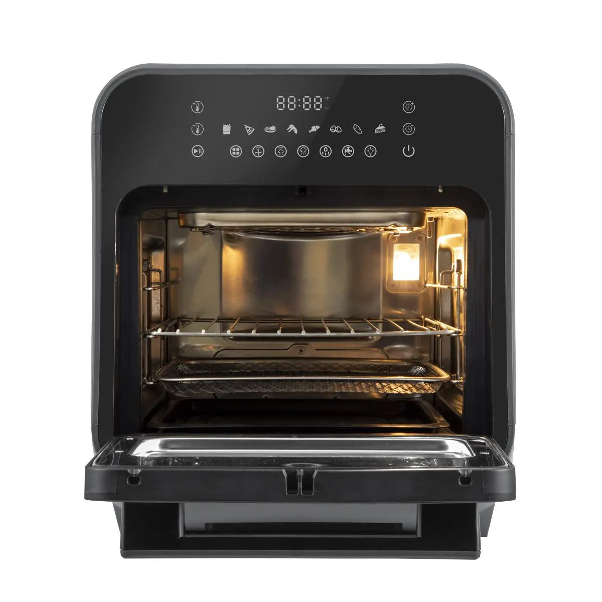 Baridi Steam Air Fryer Oven, Self-Cleaning, 8 Preset Programs, 1635W, 15L, Black  White Rose Tools