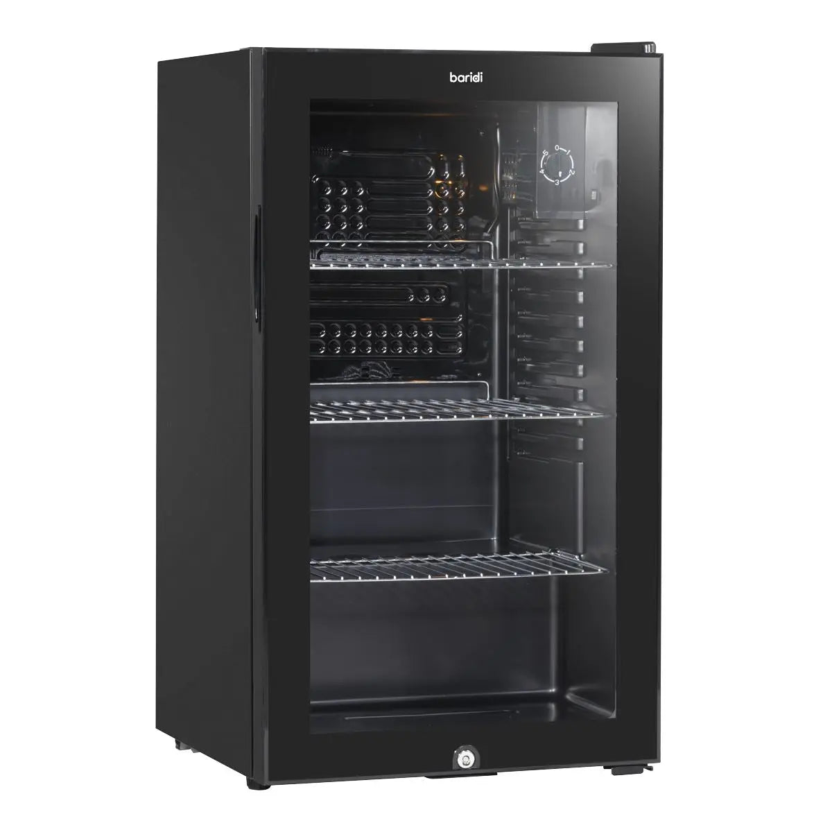 Baridi Under Counter Wine/Drink/Beverage Cooler/Fridge, Built-In Thermostat, Light, Security Lock, 85 Litre – Black  White Rose Tools