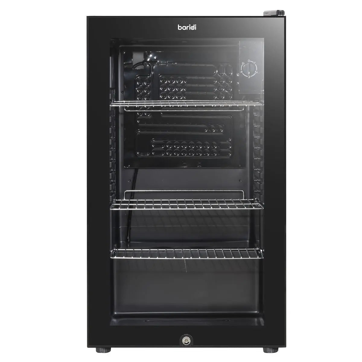 Baridi Under Counter Wine/Drink/Beverage Cooler/Fridge, Built-In Thermostat, Light, Security Lock, 85 Litre – Black  White Rose Tools